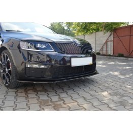 Накладка сплиттер на передний бампер вариант 2 на Skoda Octavia III RS